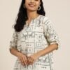 WhatsApp Image 2026-05-26 at 3.56.26 PM Women's White-Black Printed Short Kurti