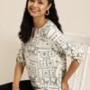 WhatsApp Image 2026-05-26 at 3.56.26 PM (3) Women's White-Black Printed Short Kurti