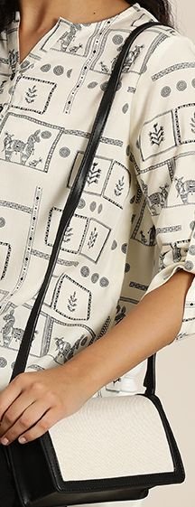 WhatsApp Image 2026-05-26 at 3.56.26 PM (5) Women's White-Black Printed Short Kurti