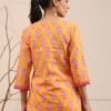 Women's Yellow Printed Cotton Short Kurti