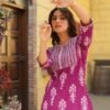 Women's Pink Printed Short Kurti