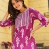 Women's Pink Printed Short Kurti