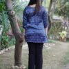 Women's Blue Printed Cotton Short Kurti