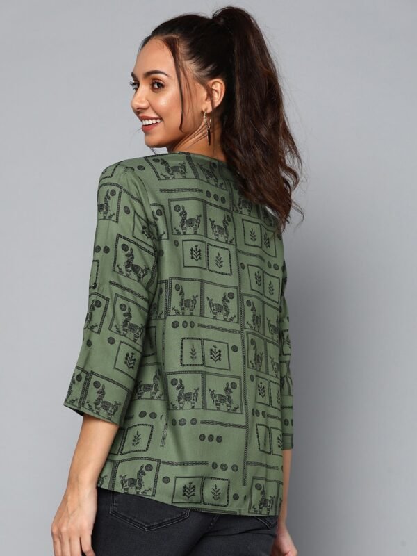 WhatsApp Image 2026-05-26 at 4.00.32 PM (7) Women's Green Printed Short Kurti