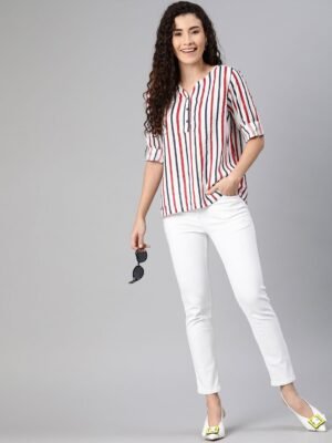 Women's Lining Printed Short Kurti