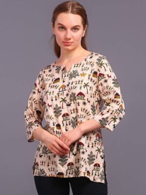 Women's Colorful Rajasthani Short Kurti
