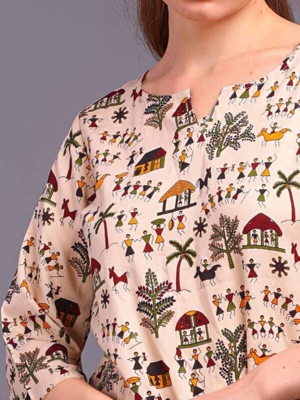 Women's Colorful Rajasthani Short Kurti