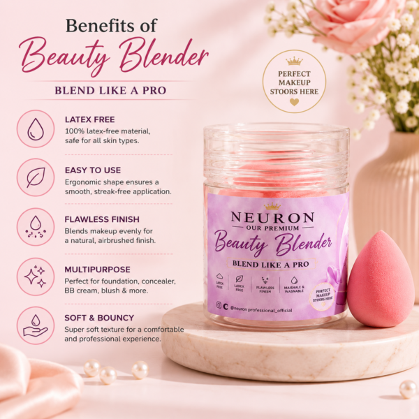 Neuron Premium Beauty Blender – Latex-Free Makeup Sponge
